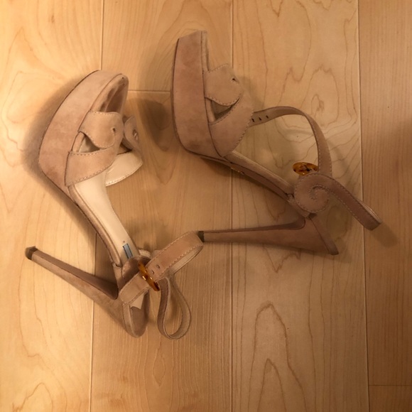 Prada Camoscio nude suede platform sandals 42 - Picture 10 of 16